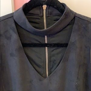 Cutout Neck Suede Dress. Fits like medium